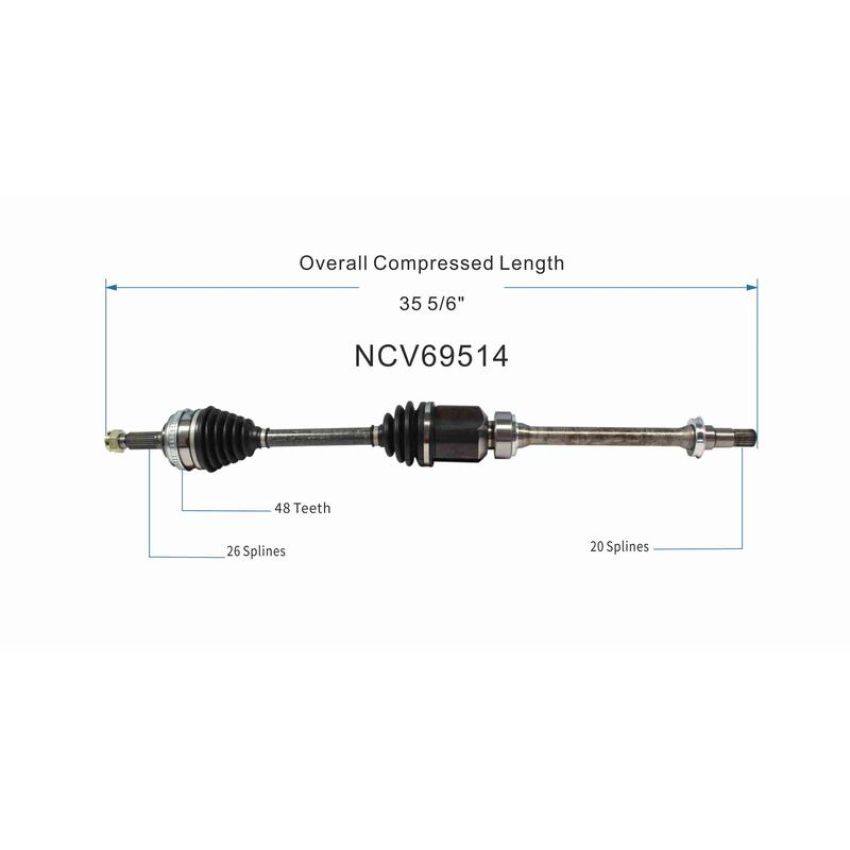 GSP NCV69514 Toyota (FWD) CV Axle Assembly  - Front Right