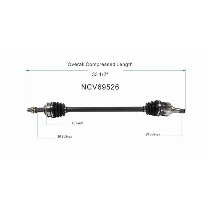 GSP NCV69526 Toyota (Hatchback/Sedan) CV Axle Assembly  - Front Right