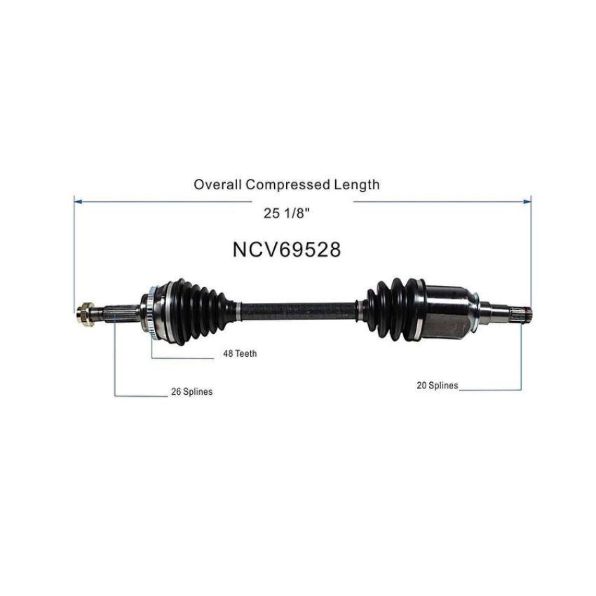 GSP NCV69528 Pontiac, Toyota (AWD/FWD) CV Axle Assembly  - Front Left