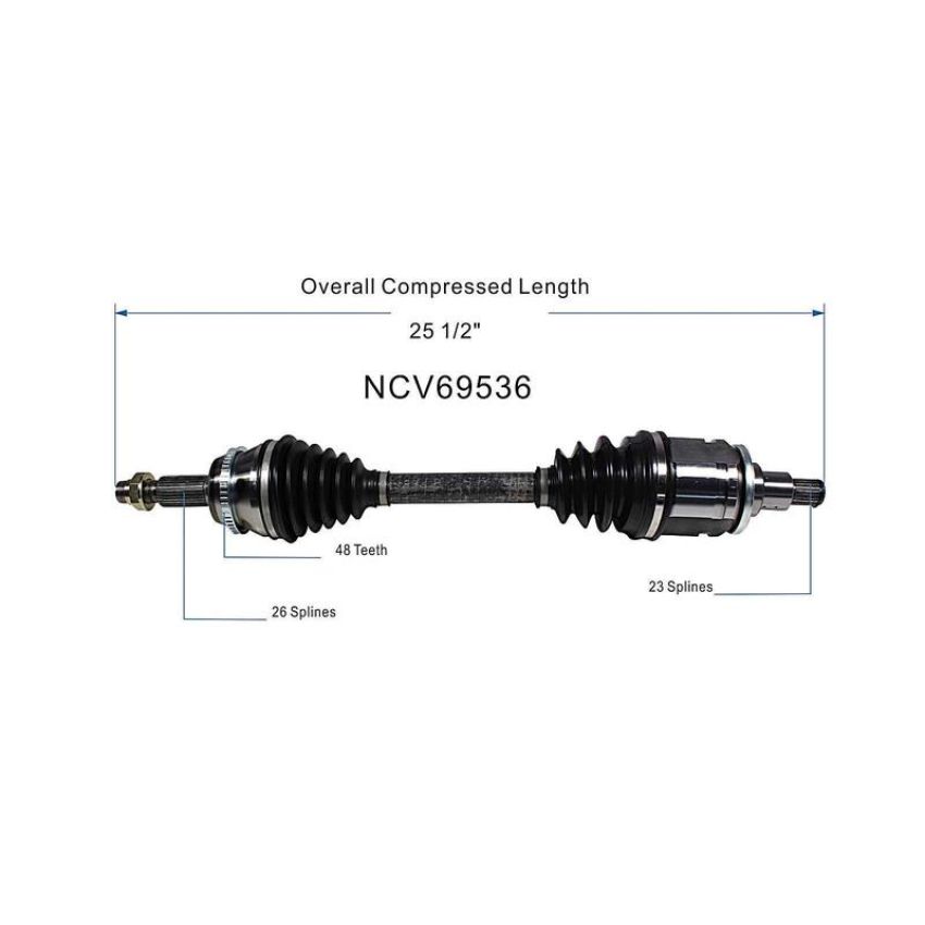 GSP NCV69536 2003 Toyota Matrix (FWD) CV Axle Assembly  - Front Left