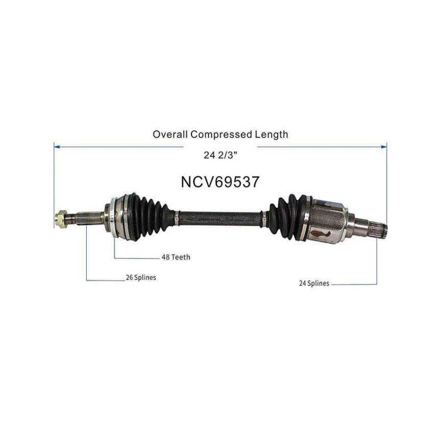 GSP NCV69537 Pontiac, Toyota (2.4 - FWD) CV Axle Assembly  - Front Left