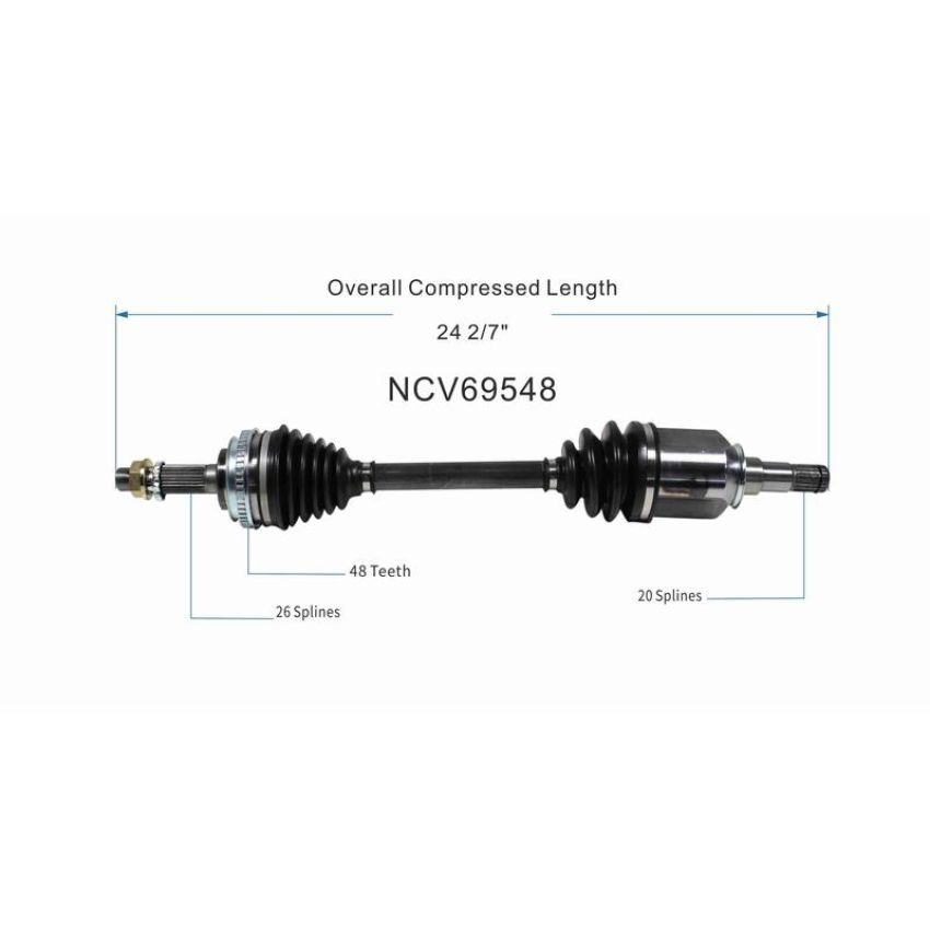 GSP NCV69548 96-00 Toyota RAV4 (2.0 - FWD) CV Axle Assembly  - Front Left