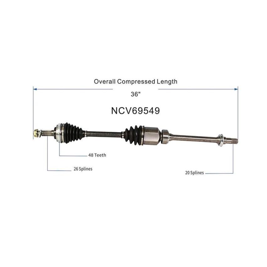 GSP NCV69549 96-00 Toyota RAV4 (2.0 - FWD) CV Axle Assembly  - Front Right