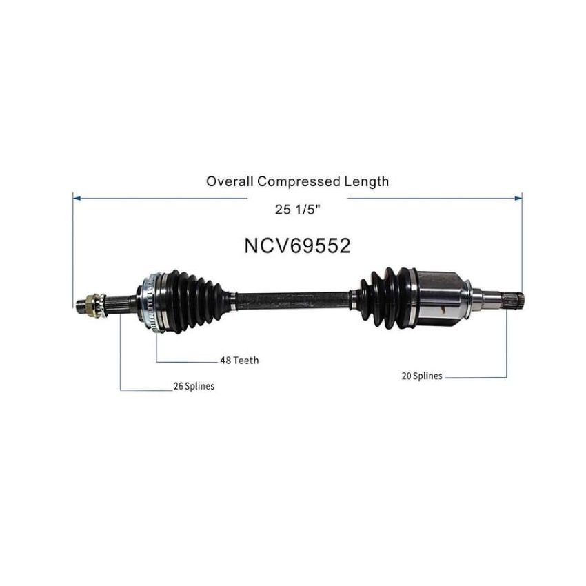 GSP NCV69552 94-99 Toyota Celica GT CV Axle Assembly  - Front Left
