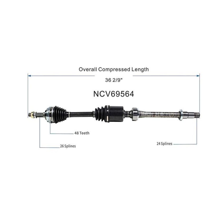 GSP NCV69564 96-00 Toyota RAV4 (2.0 - FWD) CV Axle Assembly  - Front Right