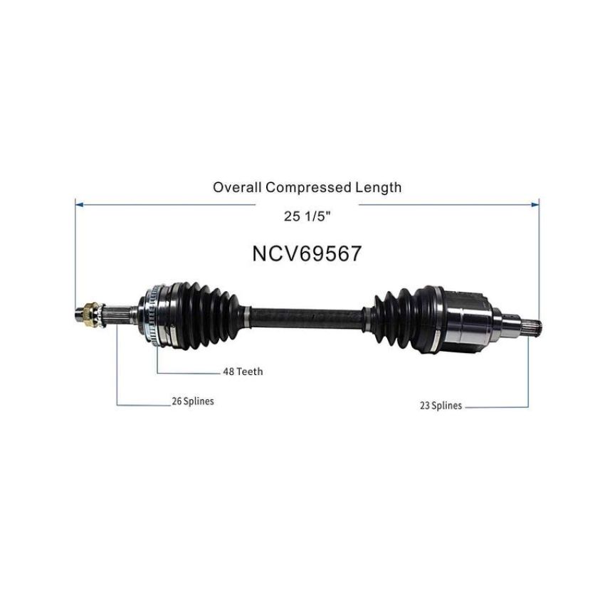 GSP NCV69567 99-03 Lexus RX300 (AWD) CV Axle Assembly  - Front