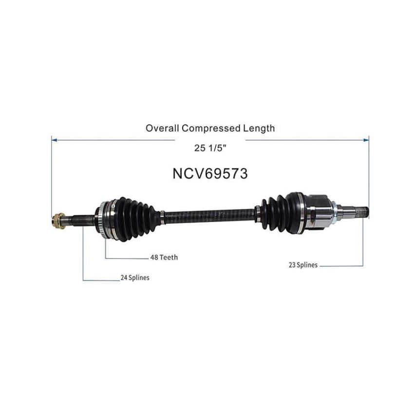 GSP NCV69573 Scion, Toyota CV Axle Assembly  - Front Left
