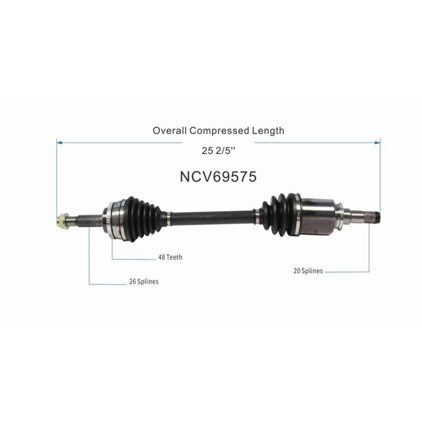 GSP NCV69575 01-03 Toyota Prius CV Axle Assembly  - Front Left