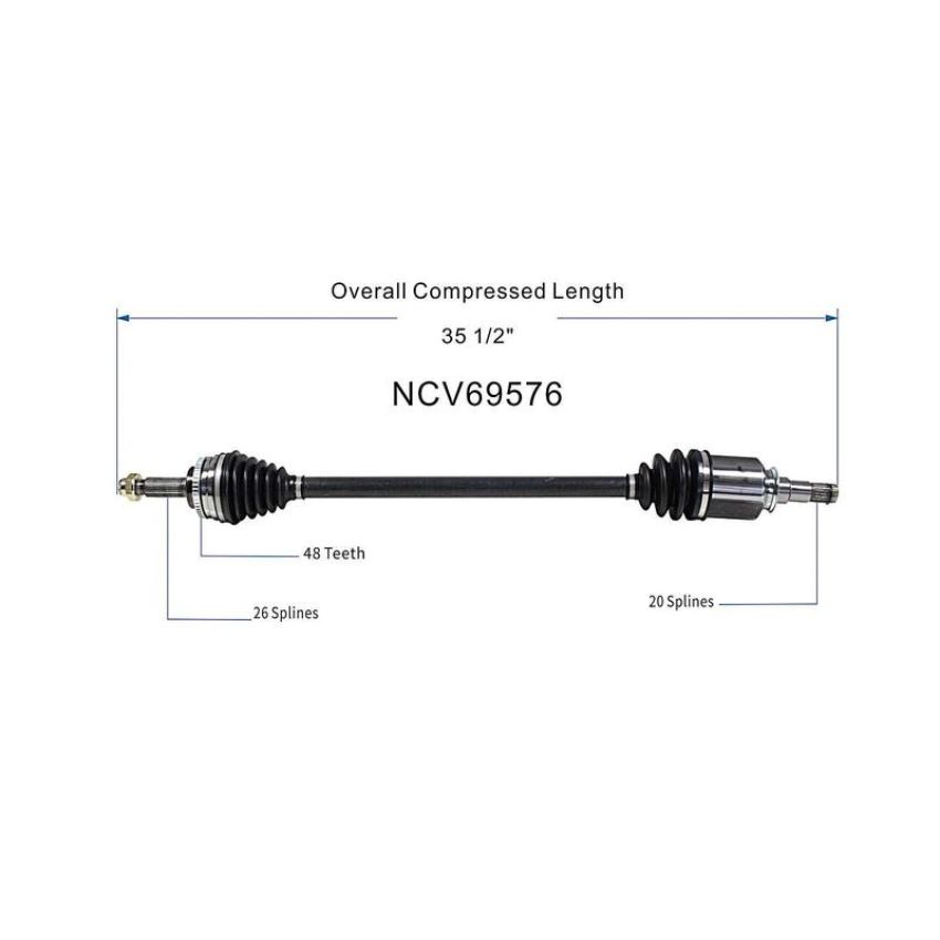GSP NCV69576 01-03 Toyota Prius CV Axle Assembly  - Front Right