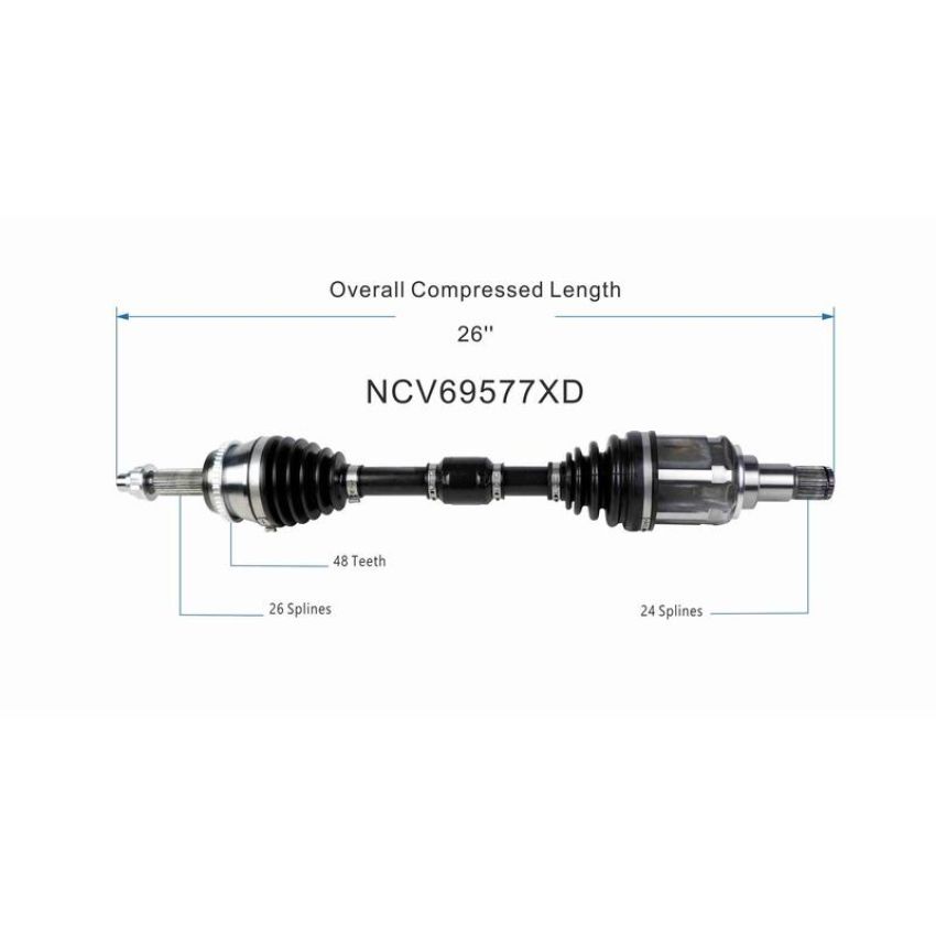 GSP NCV69577XD Toyota (2.4) CV Axle Assembly  - Front Left