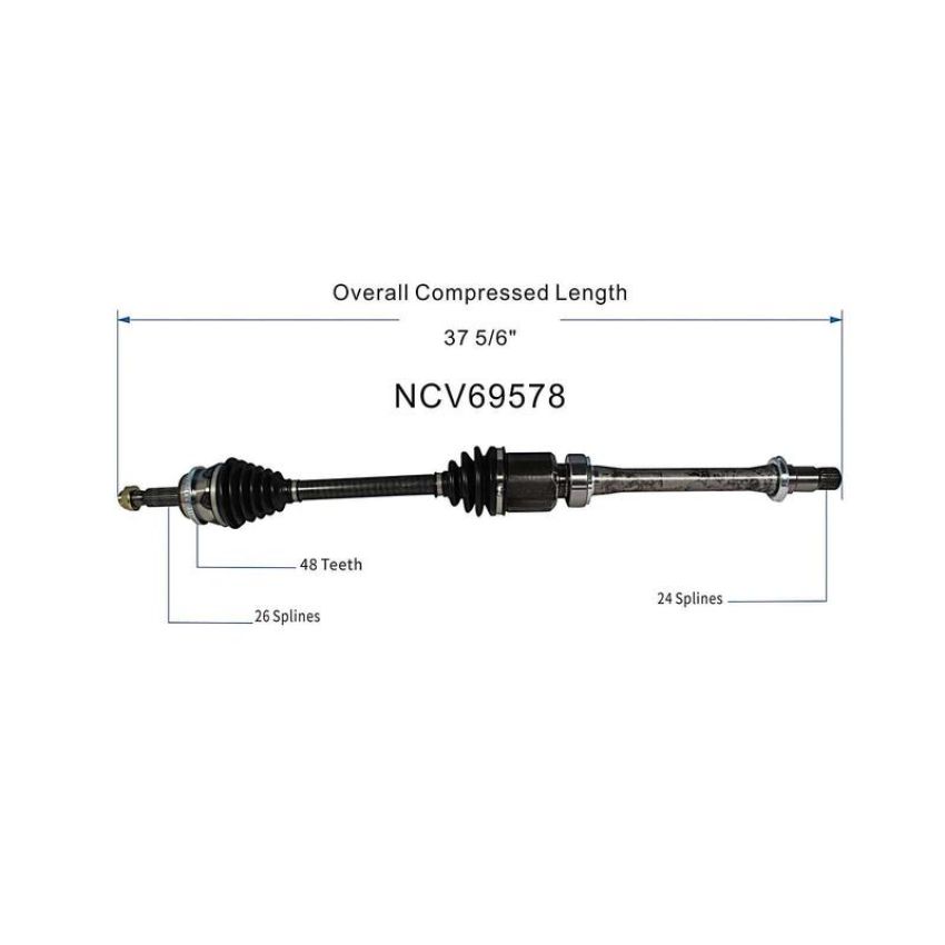 GSP NCV69578 Toyota (2.4 - FWD) CV Axle Assembly  - Front Right