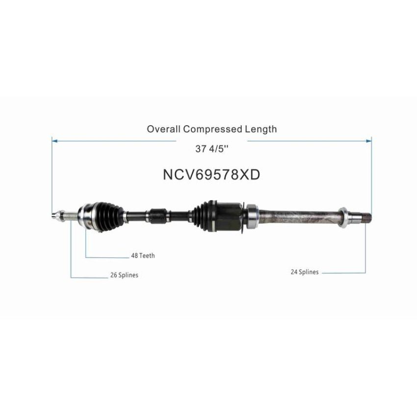GSP NCV69578XD Toyota (2.4 - FWD) CV Axle Assembly  - Front Right