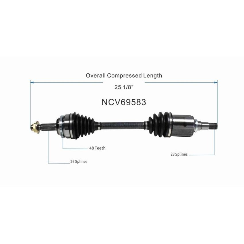 GSP NCV69583 03-08 Toyota Corolla CV Axle Assembly  - Front Left