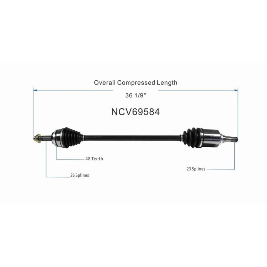 GSP NCV69584 Toyota (FWD) CV Axle Assembly  - Front Right