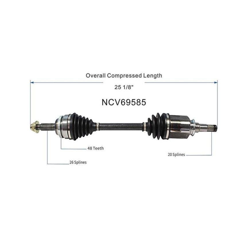 GSP NCV69585 03-08 Toyota Corolla CV Axle Assembly  - Front Left