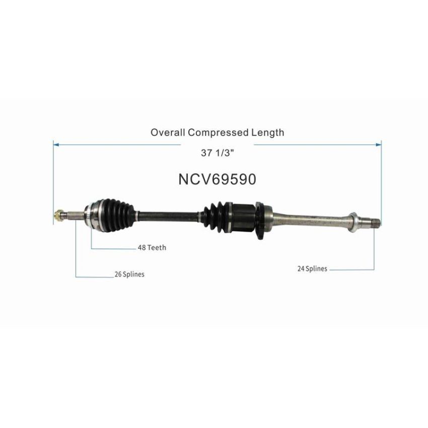 GSP NCV69590 Scion, Toyota (2.0, 2.4 - FWD) CV Axle Assembly  - Front Right