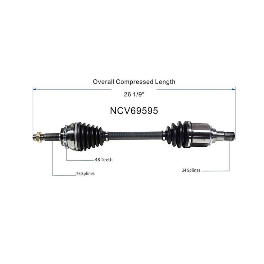 GSP NCV69595 01-07 Toyota Highlander (2.4 - FWD) CV Axle Assembly  - Front Left