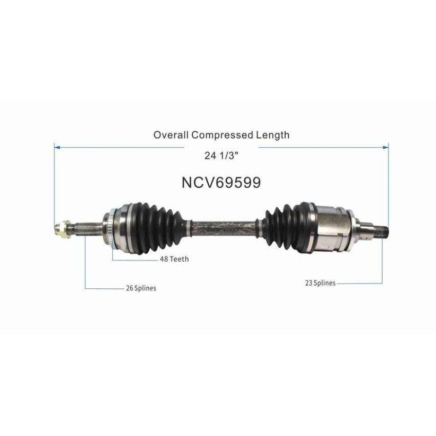 GSP NCV69599 01-07 Toyota Highlander (2.4, 3.0, 3.3 - AWD) CV Axle Assembly  - Front Left