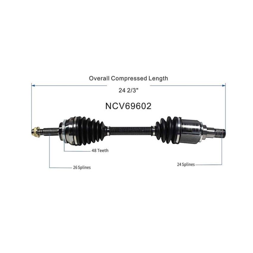 GSP NCV69602 Scion, Toyota (2.0, 2.4 - FWD) CV Axle Assembly  - Front Left