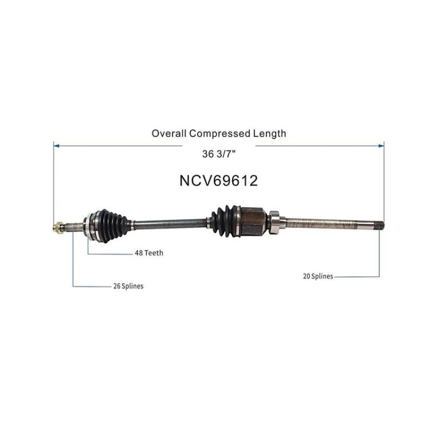 GSP NCV69612 03-06 Toyota Matrix (AWD) CV Axle Assembly  - Front Right