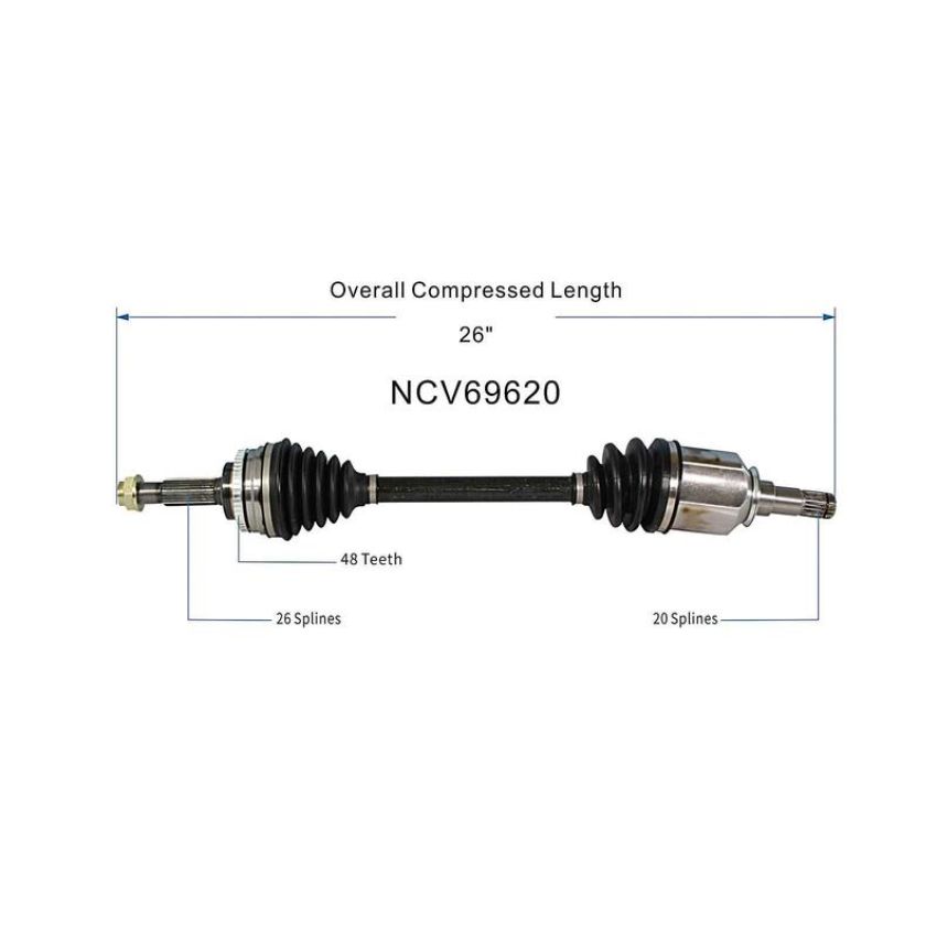 GSP NCV69620 04-09 Toyota Prius CV Axle Assembly  - Front Left