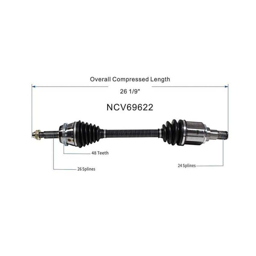GSP NCV69622 07-09 Toyota Camry (2.4) CV Axle Assembly  - Front Left