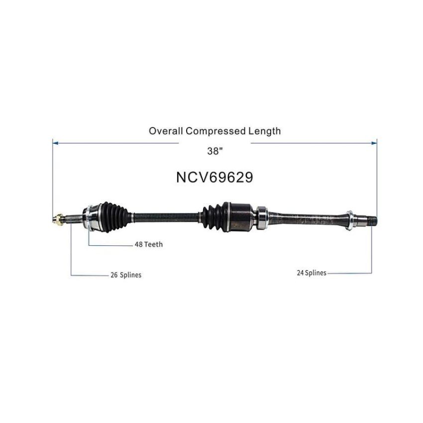 GSP NCV69629 07-09 Toyota Camry (2.4) CV Axle Assembly  - Front Right