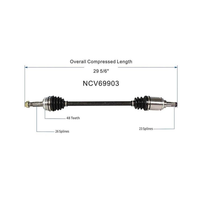 GSP NCV69903 Pontiac, Toyota (AWD) CV Axle Assembly  - Rear