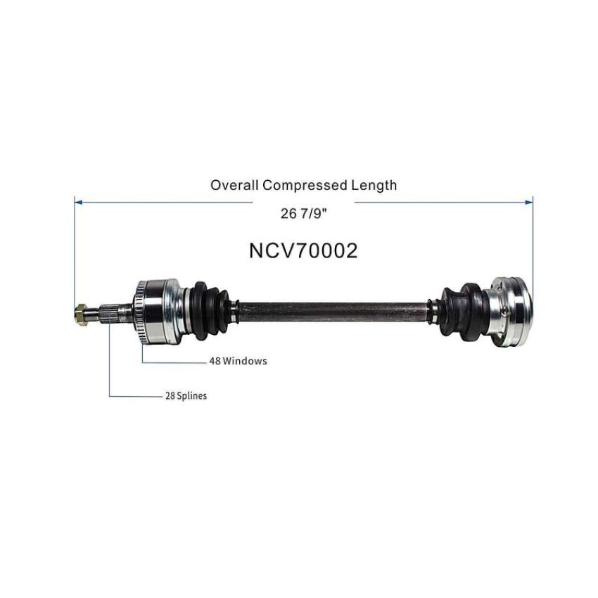 GSP NCV70002 00-04 Porsche Boxster (2.7, 3.2) CV Axle Assembly  - Rear
