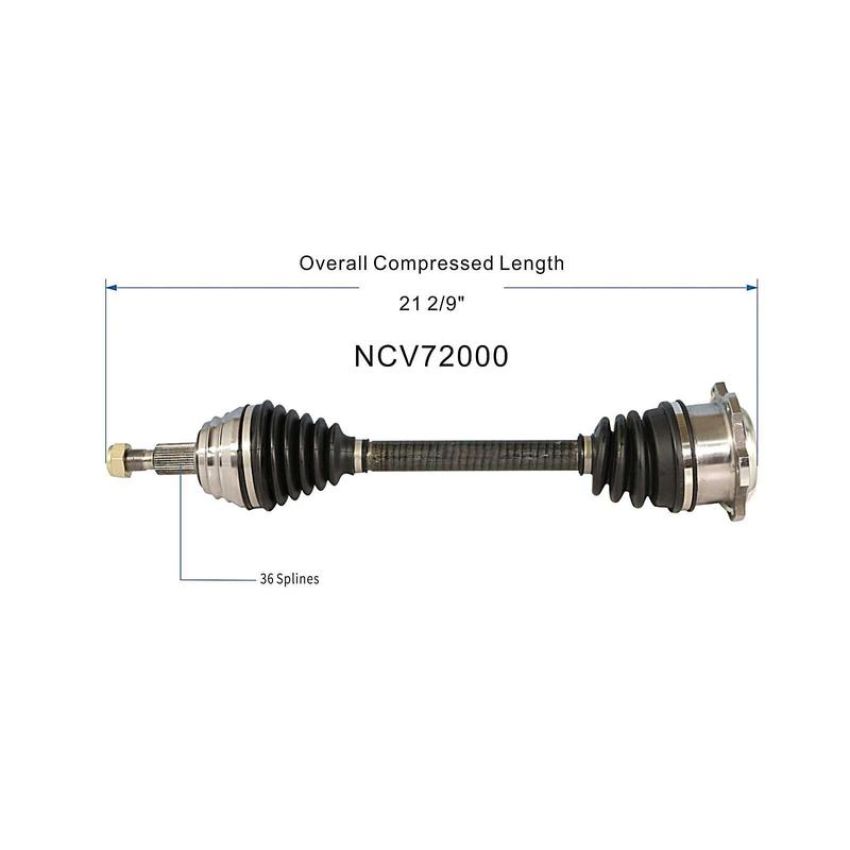 GSP NCV72000 1998 Volkswagen Beetle (2.0) CV Axle Assembly  - Front Left