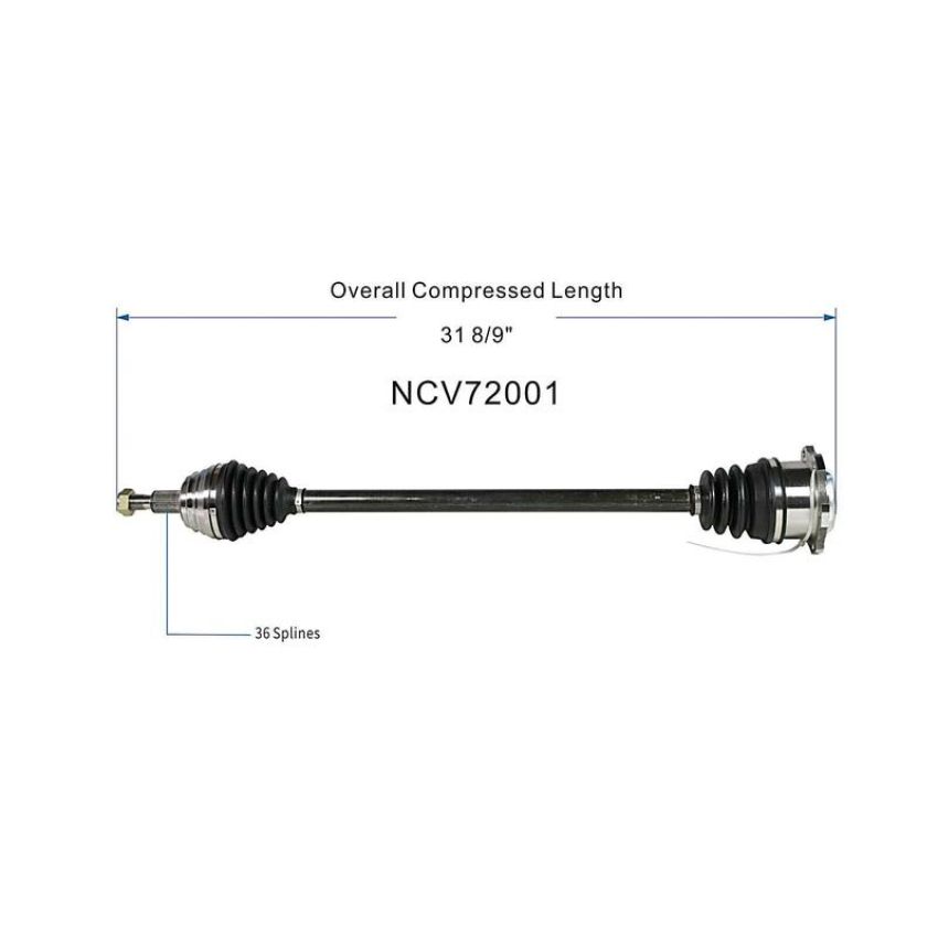 GSP NCV72001 1998 Volkswagen Beetle Base CV Axle Assembly  - Front Right