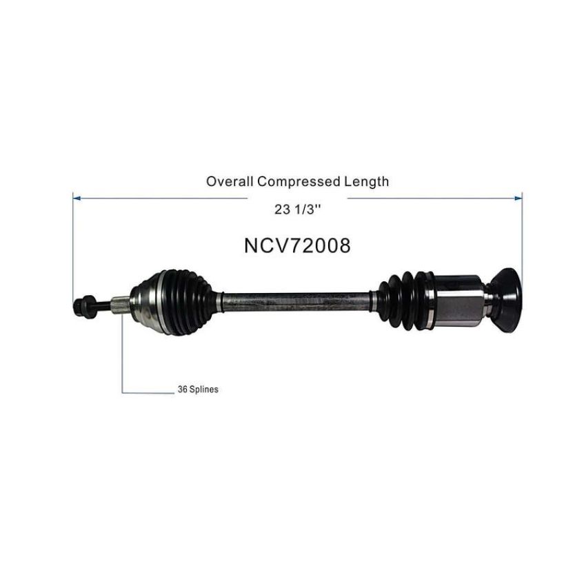 GSP NCV72008 Audi, Volkswagen (AWD) CV Axle Assembly  - Front Right