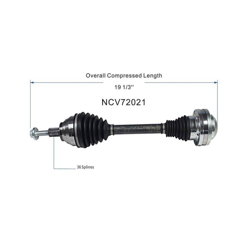 GSP NCV72021 Volkswagen (1.8, 2.0 - AWD) CV Axle Assembly  - Front Left