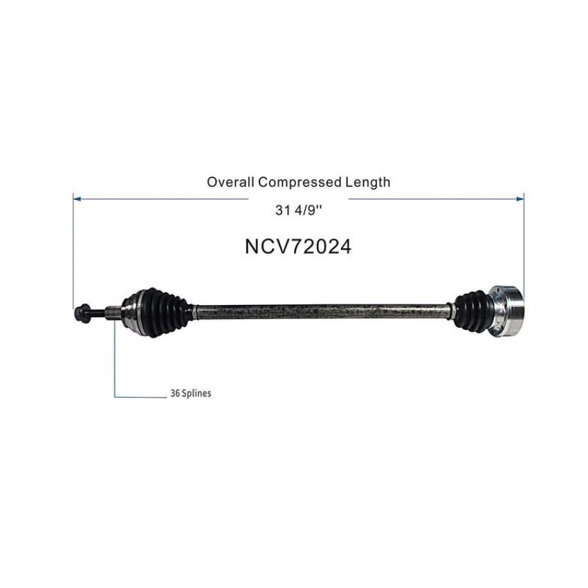 GSP NCV72024 14-18 Volkswagen Jetta (1.4, 1.8) CV Axle Assembly  - Front Right