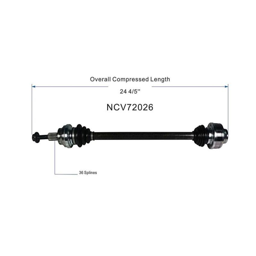 GSP NCV72026 Audi, Volkswagen (2.0) CV Axle Assembly  - Rear Right