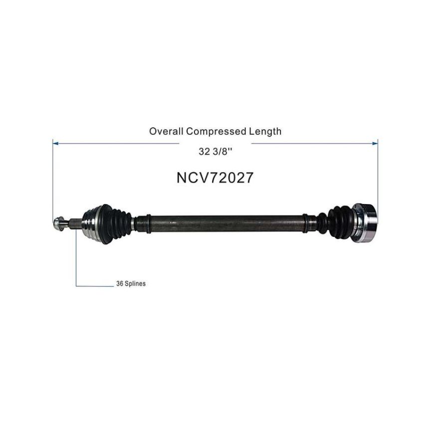 GSP NCV72027 Volkswagen (1.8, 1.9, 2.0) CV Axle Assembly  - Front Right
