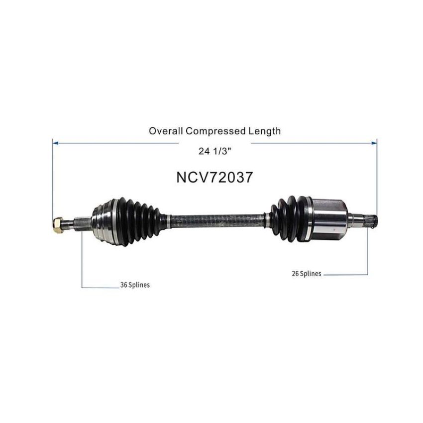 GSP NCV72037 03-05 Volkswagen Beetle GLS (1.8, 2.0) CV Axle Assembly  - Front Left
