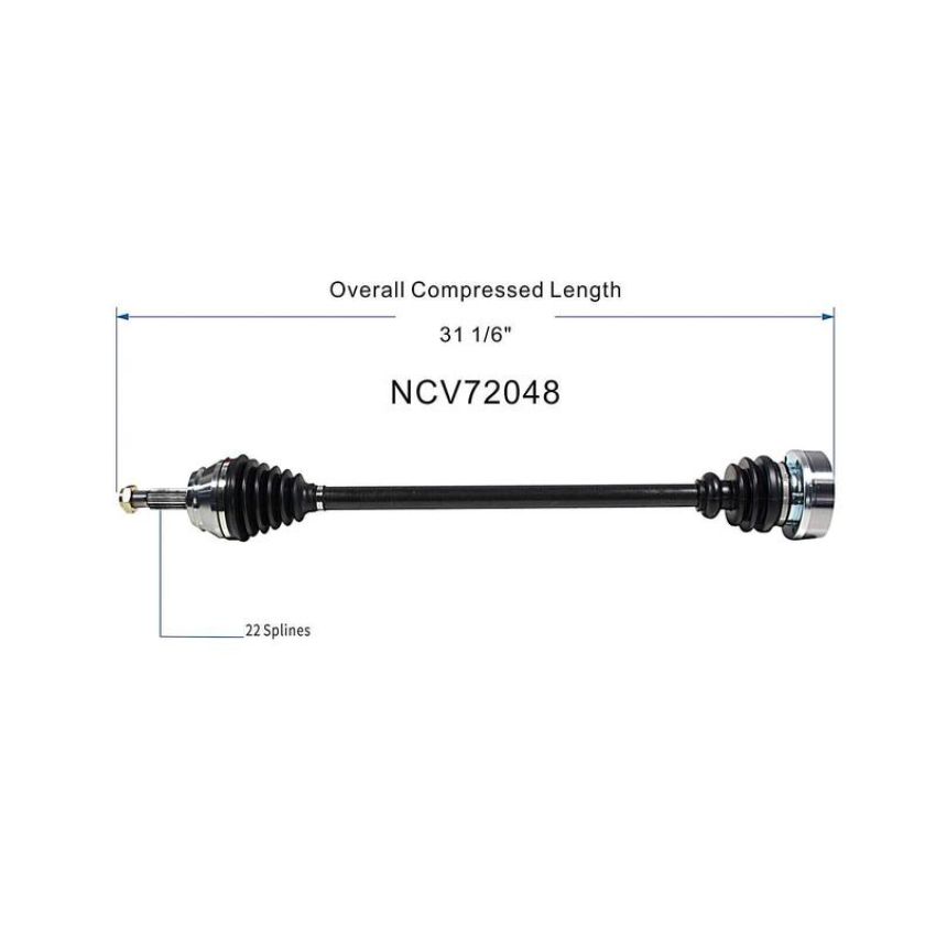 GSP NCV72048 Volkswagen (1.9, 2.0) CV Axle Assembly  - Front Right