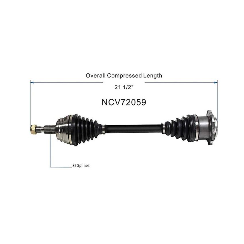 GSP NCV72059 Volkswagen (1.8, 2.0, 2.8) CV Axle Assembly  - Front Left