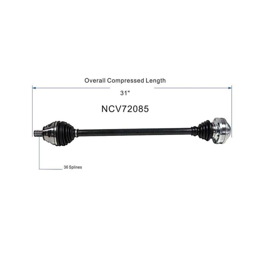 GSP NCV72085 Audi, Volkswagen (1.8, 2.0, 3.6) CV Axle Assembly  - Front Right
