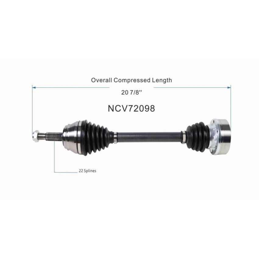GSP NCV72098 Volkswagen CV Axle Assembly  - Front Left
