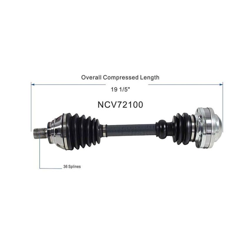 GSP NCV72100 Audi, Volkswagen (2.0, 3.2) CV Axle Assembly  - Front Left