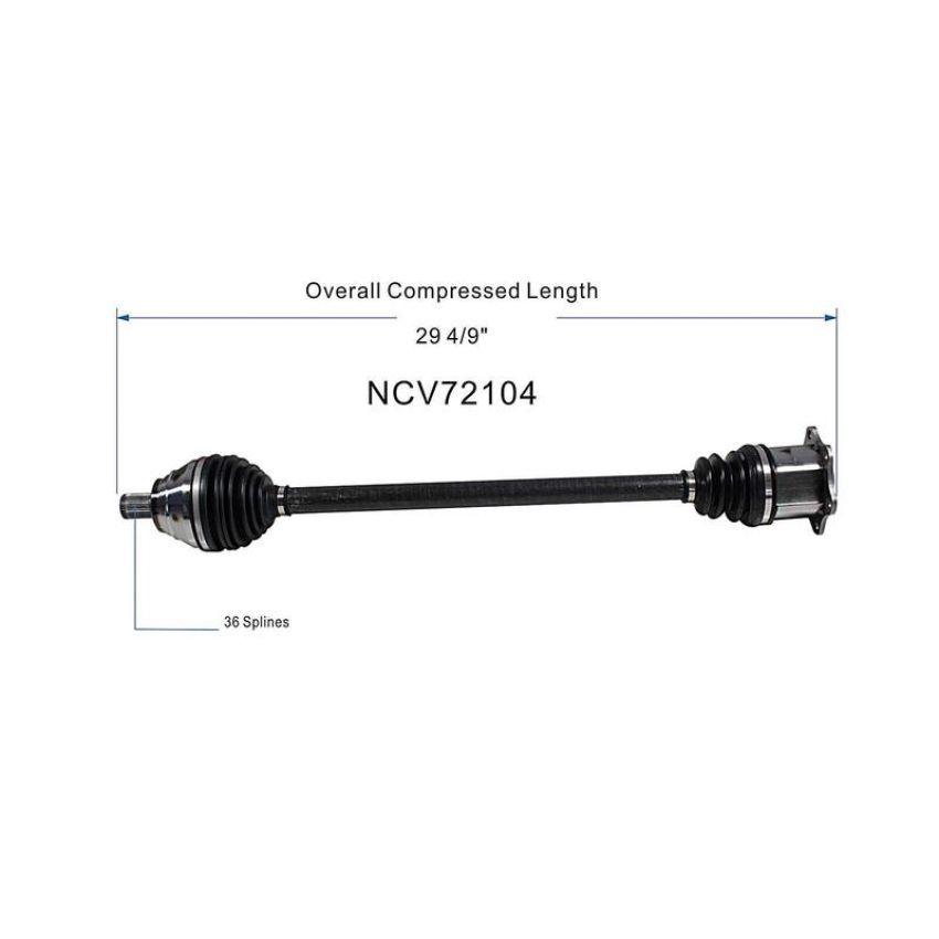 GSP NCV72104 Audi, Volkswagen (2.0) CV Axle Assembly  - Front Right
