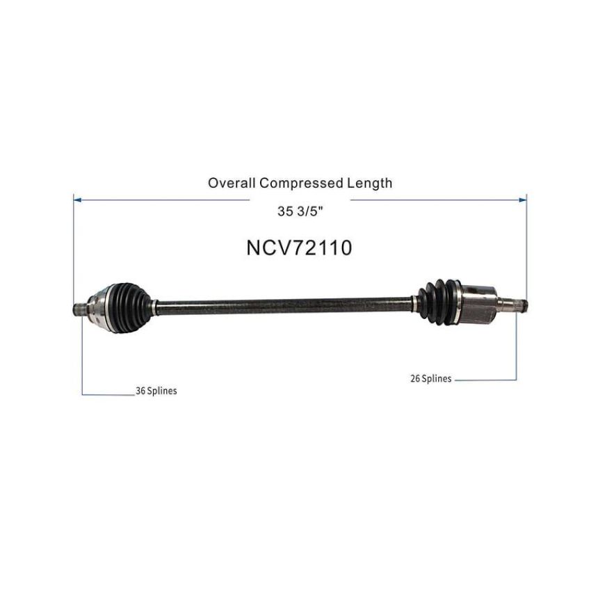 GSP NCV72110 Audi, Volkswagen (2.0, 3.6 - FWD) CV Axle Assembly  - Front Right
