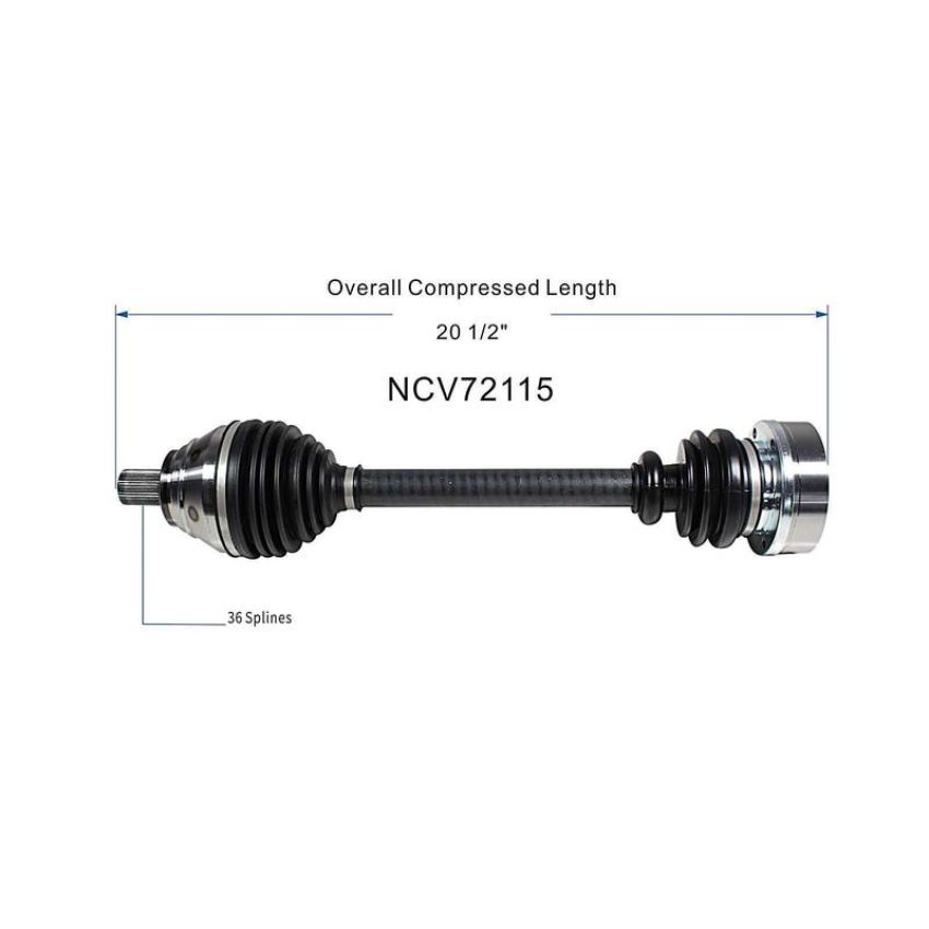 GSP NCV72115 Volkswagen (1.9, 2.0, 2.5) CV Axle Assembly  - Front Left