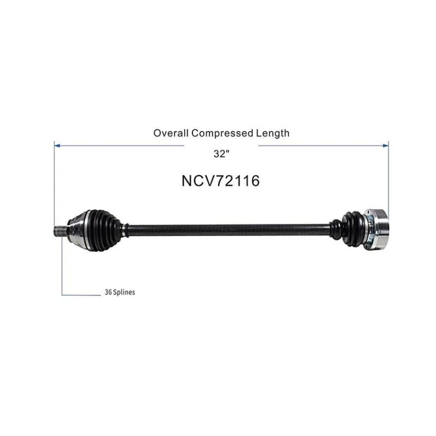 GSP NCV72116 Volkswagen (2.0, 2.5) CV Axle Assembly  - Front Right