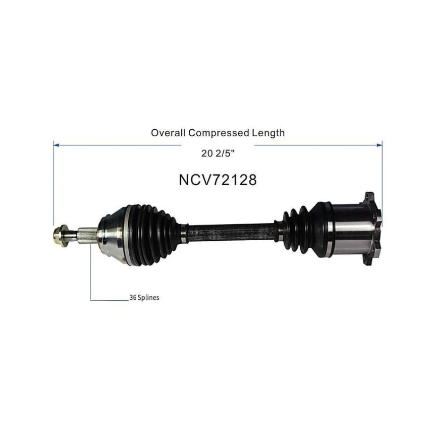 GSP NCV72128 Volkswagen (Sedan/Wagon - 1.8, 1.9, 2.8) CV Axle Assembly  - Front Left