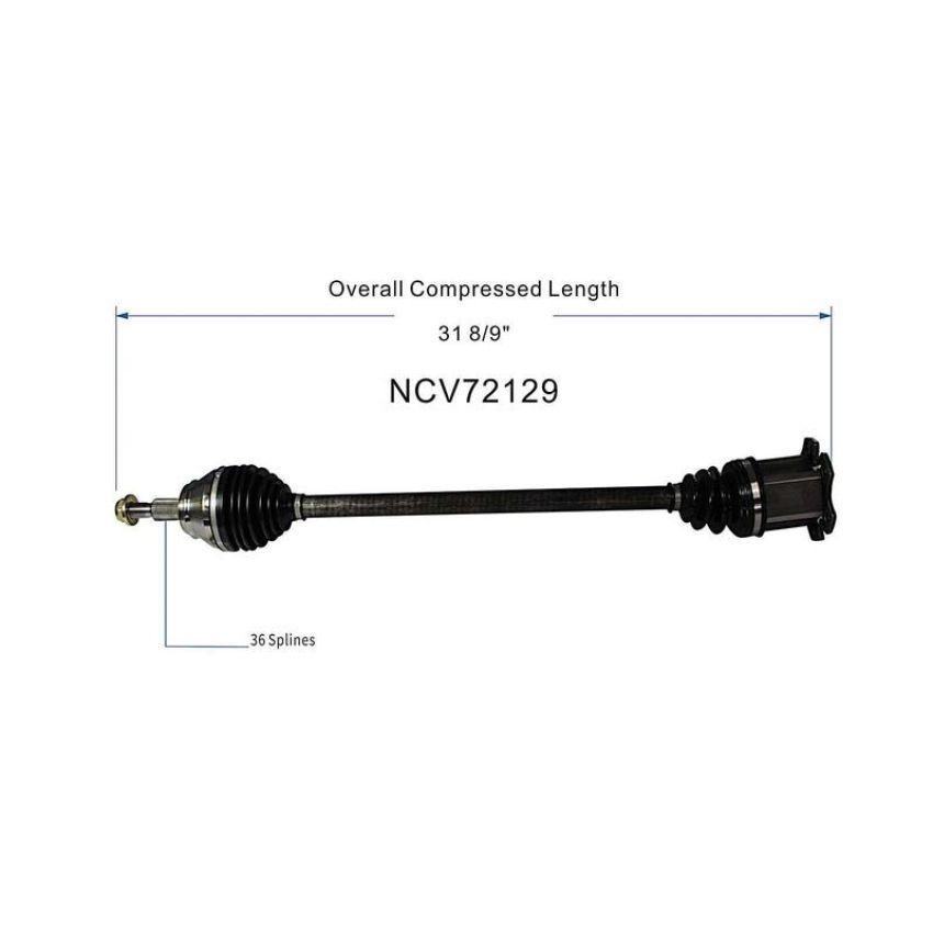 GSP NCV72129 Volkswagen (1.8, 1.9, 2.8) CV Axle Assembly  - Front Right