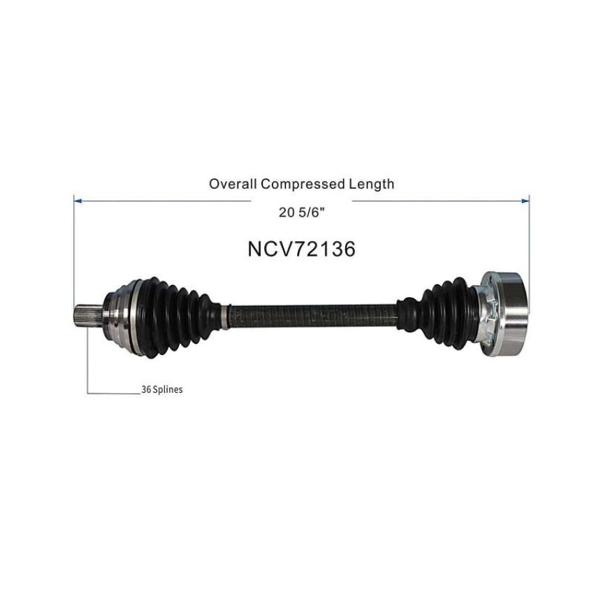 GSP NCV72136 Volkswagen (2.0, 2.5) CV Axle Assembly  - Front Left