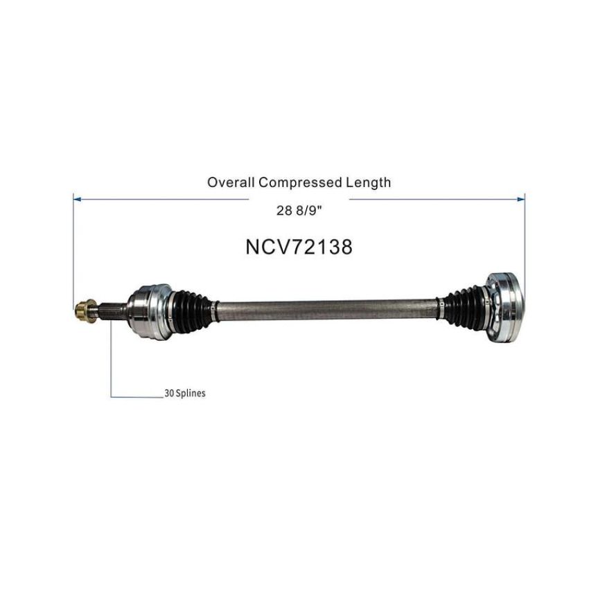 GSP NCV72138 Audi, Volkswagen (3.0, 3.2, 3.6, 4.2, 4.9, 5.0) CV Axle Assembly  - Rear